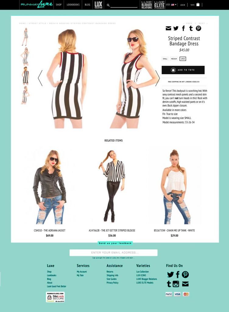 Runway Luxe product page layout refresh