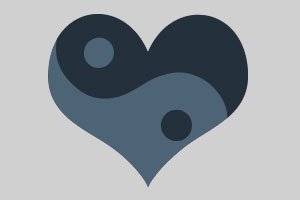 heart shaped yin-yang