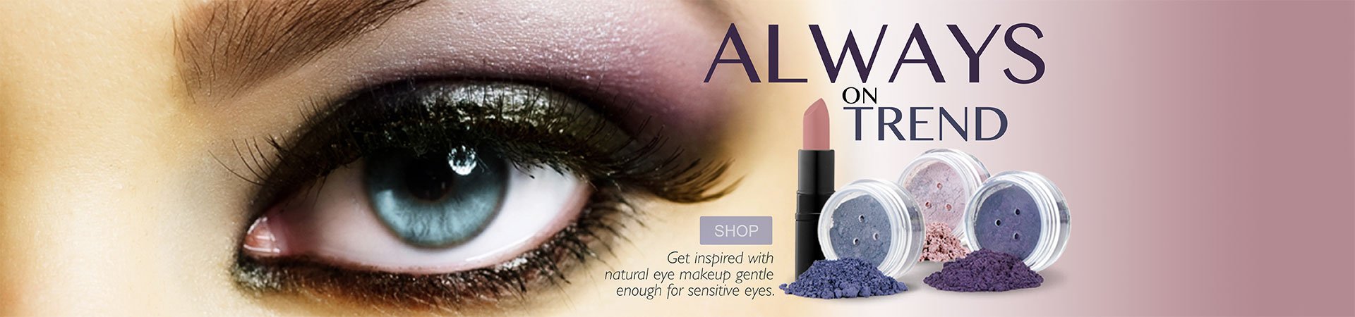 Always on Trend mineral makeup homepage promotion